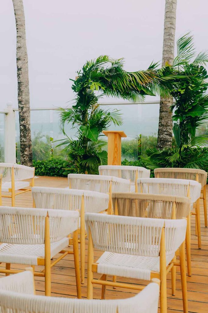 Ceremony decoration by the ocean